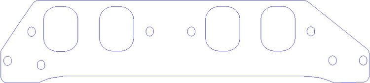 FOG-8482-4 Intake Gaskets, Chevy SB 265-400ci 12-Deg, Port: 2.05 in. x 2.68 in., Thickness: .100 in., Steelcore Laminate