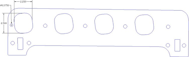 FOG-8499 Intake Gaskets, Pro Stock/Mod Sonny's, For 5 in. B.C., Thickness: .060 in., Port: 2.25 in. x 2.50 in., Paper w/Silicone