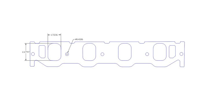 FOG-8511 Intake Gaskets, Ford BB FE 352-428ci CJ-SCJ, Oval Port: 1.72 in. x 2.27 in., Thickness: .060 in., Paper w/Silicone