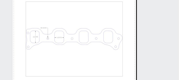 FOG-8524 Intake Gaskets, Chevy SB Brodix 265-400ci BD4510, Port: 1.69 in. x 2.22 in., Thickness: .060 in., Paper w/Silicone
