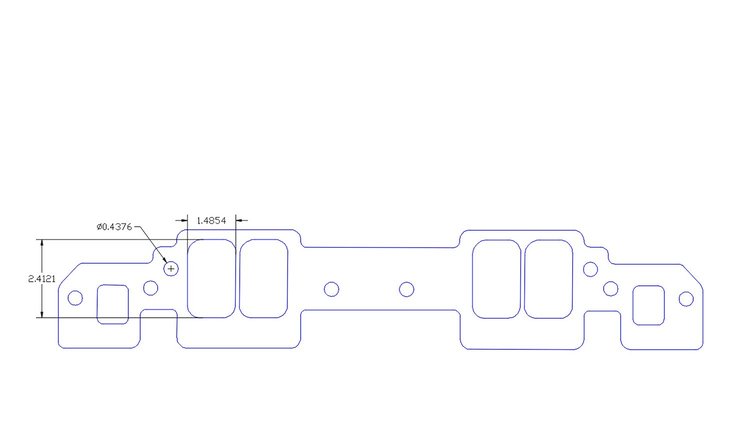 FOG-8544 Intake Gaskets, Chevy Small Block 18-Deg, Port: 1.48 in. x 2.41 in., Thickness: .060 in., Paper w/Silicone