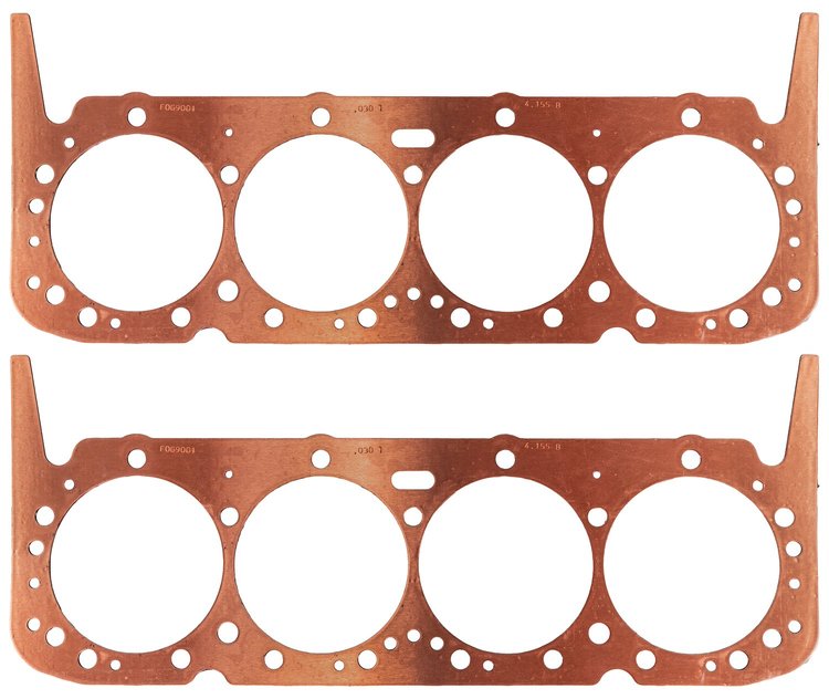 FOG-900134155, RCC Copper Head Gaskets Chevy 265-400CI SB V8, Bore: 4.155 in., Thickness: .031 in.