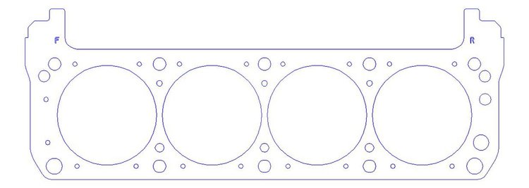 FOG-900364010, RCC Copper Head Gaskets Ford 302/351W SB V8, Bore: 4.010 in., Thickness: .060 in.