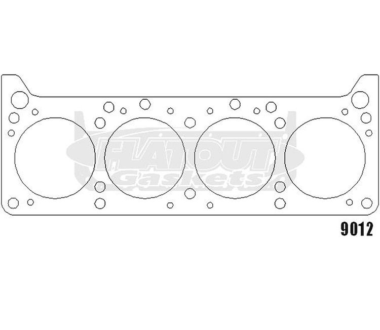 FOG-901264250 RCC Head Gaskets, 4.250 in. Bore, 0.060 in. Thickness, Rubber Coated Copper, Pontiac V8, Pair