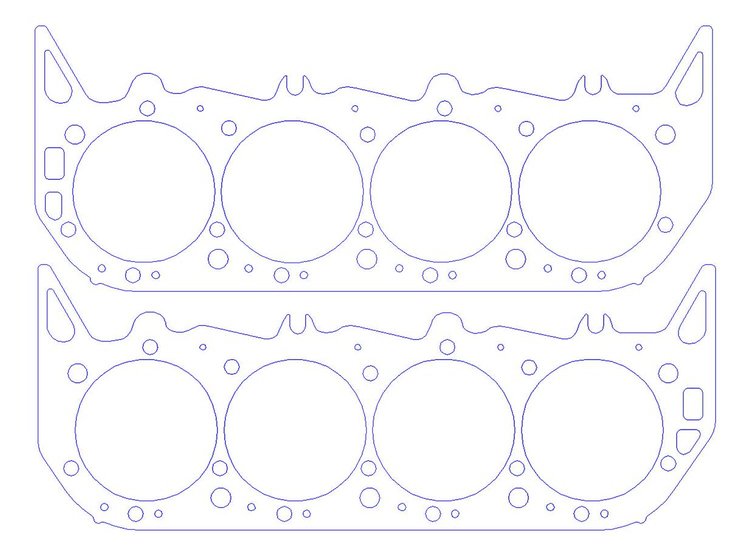 FOG-901744520 RCC Copper Cylinder Head Gaskets, 4.520 in. Bore, .040 in. Compressed Thickness, Chevy, 454/502