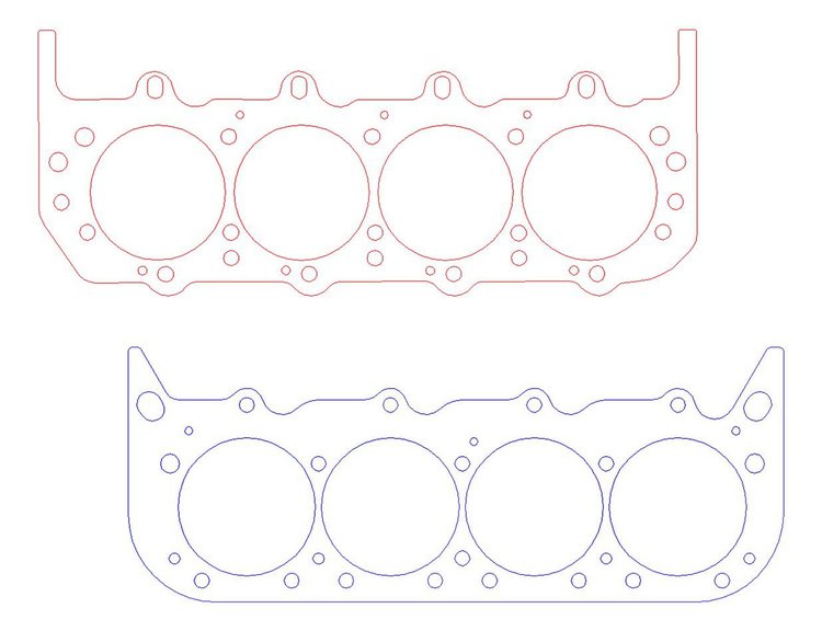 FOG-901954700 RCC Copper Head Gaskets, 4.700 in. Bore, 0.050 in. Thick, Rubber Coated Copper, BBC, AJPE DRCE-1 Pro Stock/Mod