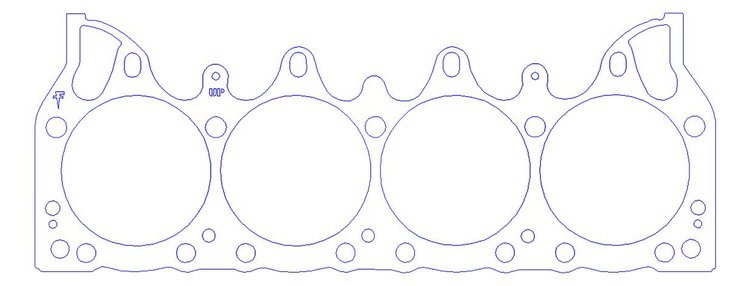 FOG-902354480, RCC Copper Head Gaskets Chrysler Nre X1 Outlaw Billett 426CI HEMI, Bore: 4.480 in., Thickness: .050 in.