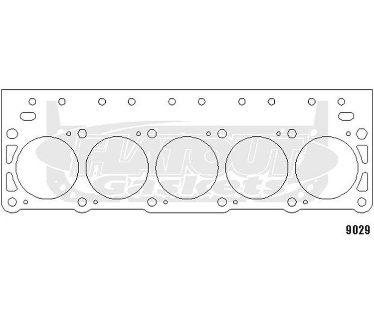 FOG-902954060 RCC Copper Cylinder Head Gaskets, 4.060 in. Bore, 0.050 in. Thick, Rubber Coated Copper, Mopar V10 Truck Engine