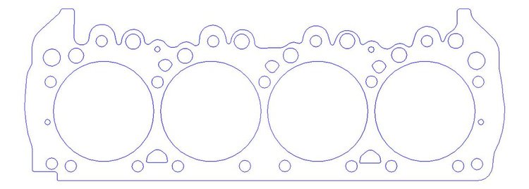FOG-903954200, RCC Copper Head Gaskets Chrysler Indy Cyl Legends 426CI HEMI, Bore: 4.200 in., Thickness: .050 in.