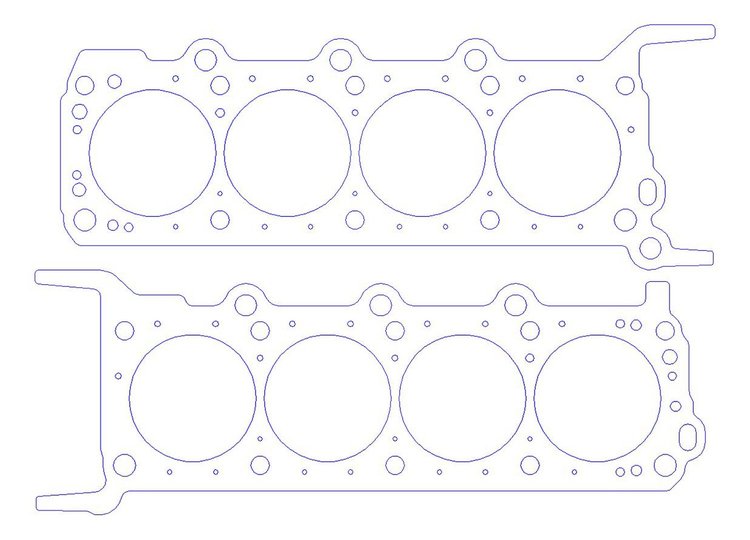 FOG-904063750 RCC Head Gaskets, 3.750 in. Bore, 0.060 in. Thickness, Rubber Coated Copper, Ford, Modular, SOHC Engine, Pair