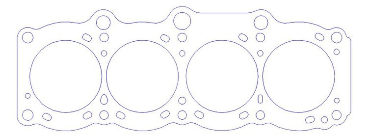 FOG-904743445, RCC Copper Head Gasket 1986-1989 Toyota DOHC 3SFE-3SGELC 2.0L I-4, Bore: 3.445 in., Thickness: .040 in.