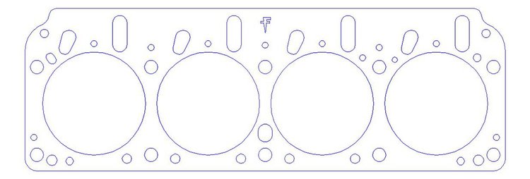 FOG-906574060, RCC Copper Head Gaskets 2056-1958 Chrysler Donovan & Early 331-392CI HEMI, Bore: 4.060 in., Thickness: .070 in.