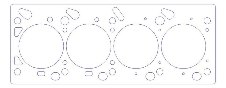 FOG-907143375 RCC Head Gasket, 3.375 in. Bore, 0.040 in. Thickness, Rubber Coated Copper, Ford 2.0L DOHC