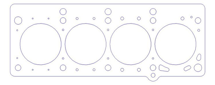 FOG-907243460, RCC Copper Head Gasket Chrysler (ecc-vin Code B) DOHC 2.0L-2.4L I-4, Bore: 3.460 in., Thickness: .040 in.