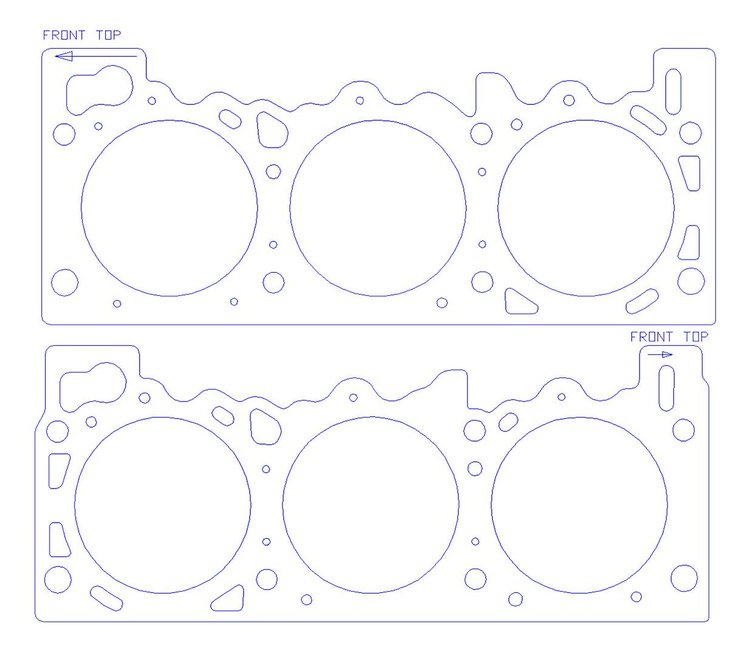 FOG-909244030, RCC Copper Head Gaskets 1990-1994 Ford Trk OHV 4.0L V-6, Bore: 4.030 in., Thickness: .040 in.