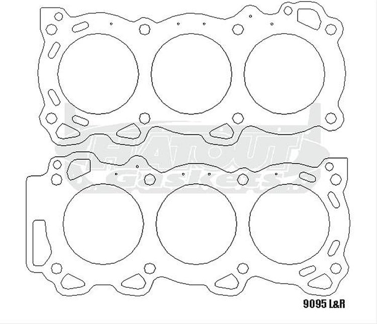 FOG-909543690, RCC Copper Head Gaskets Nissan SOHC Vq 3.0L V-6, Bore: 3.690 in., Thickness: .040 in.