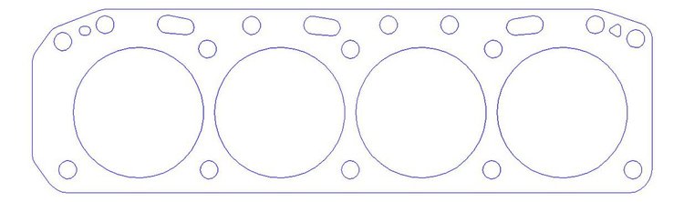 FOG-910953950 RCC Head Gasket, 3.950 in. Bore, 0.050 in. Thickness, Rubber Coated Copper, GM 2.5L OHV, Sold Individually