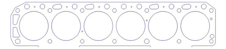 FOG-911544060, RCC Copper Head Gasket 1965-1995 Ford 4.9L 300CI I-6, Bore: 4.060 in., Thickness: .040 in.
