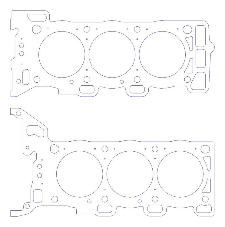 FOG-913053675, RCC Copper Head Gaskets Cadillac DOHC HFV-6 3.6L, Bore: 3.675 in., Thickness: .050 in.
