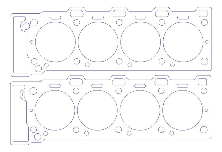 FOG-914554135 RCC Head Gaskets, 4.135 in. Bore, 0.050 in. Thickness, Rubber Coated Copper, Chevy Small Block LT5, Pair
