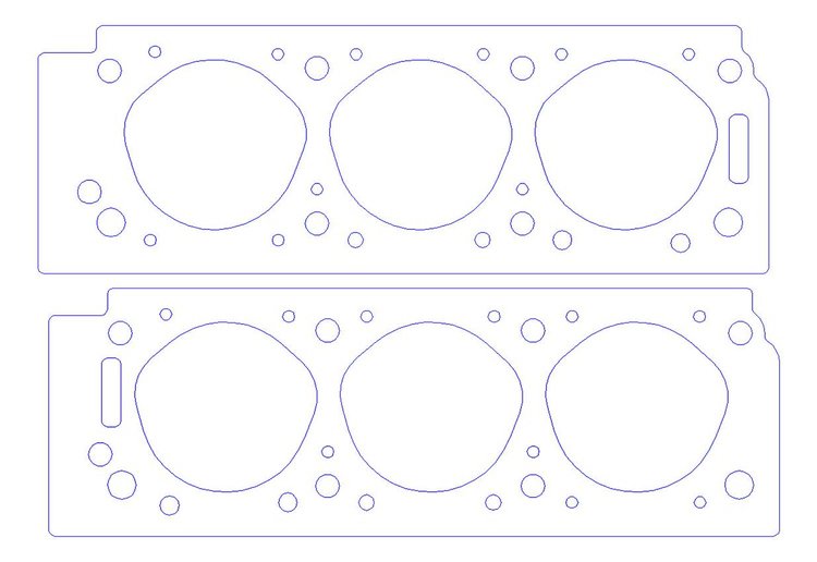 FOG-916853520, RCC Copper Head Gaskets Ford VULCAN/FWD 3.0L V-6, Bore: 3.520 in., Thickness: .050 in.