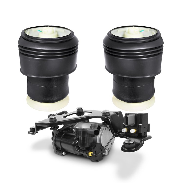 2-15-525100-C Suspension Air Spring Set with Air Suspension Compressor Fits Select BMW X5, BMW X6 [Rear]
