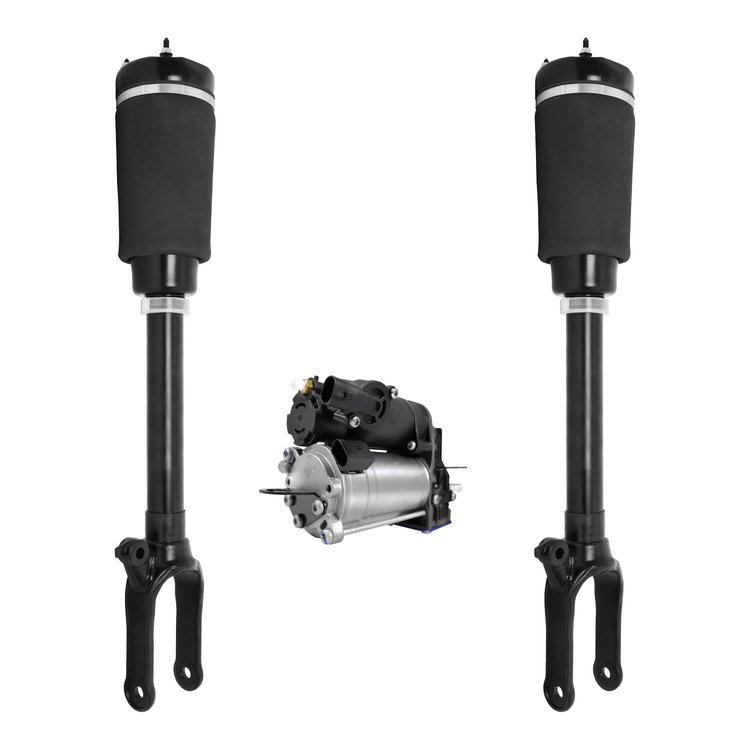 2-18-112900-C Non-Electronic Suspension Air Strut Assembly Set w/ Air Suspension Compressor Fits Select Mercedes-Benz [Front]