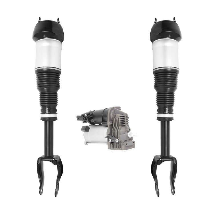 2-18-117001-C Non-Electronic Suspension Air Strut Assembly Set w/ Air Suspension Compressor Fits Select Mercedes-Benz [Front]