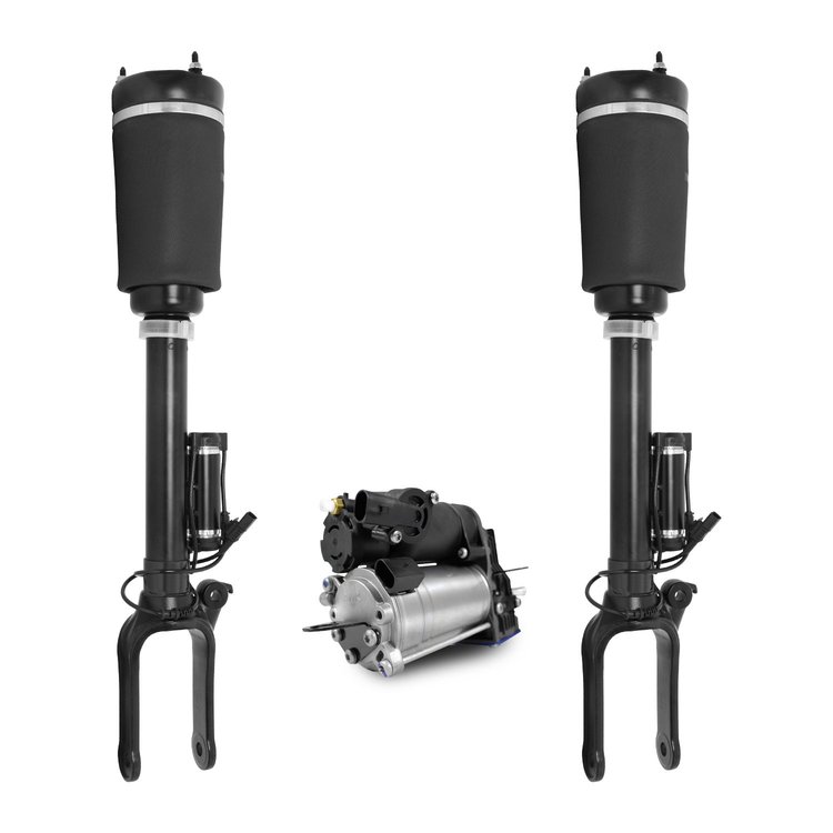 2-28-112900-C Front Electronic Suspension Air Strut Assembly Set w/ Air Suspension Compressor Fits Select Mercedes-Benz [Front]