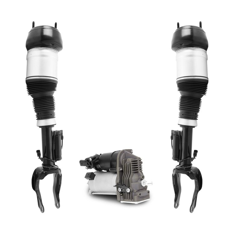 2-28-117001-C Front Electronic Suspension Air Strut Assembly Set w/ Air Suspension Compressor Fits Select Mercedes-Benz [Front]