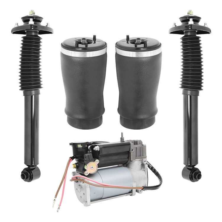 2KC-15-5250002 Rear Suspension Air Spring Shock Kit, Includes Air Suspension Compressor Fits Select BMW X5 [Rear]