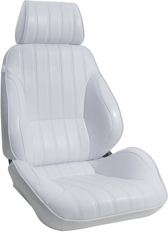 80-1000-53L Rally Recliner Seat, Left/Driver Side, White Vinyl