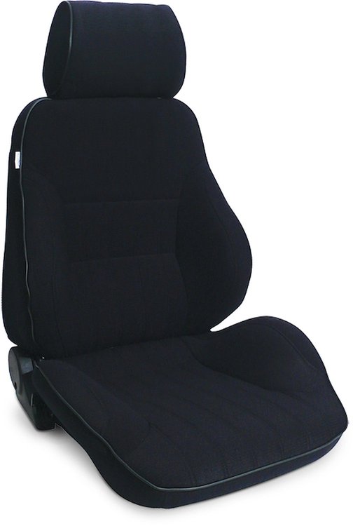 80-1000-61LS Rally Smoothback Recliner Seat, Left/Driver Side, Black Velour