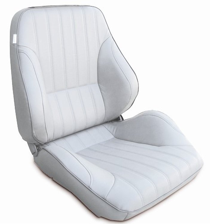 80-1050-53R Rally Lowback Recliner Seat, Right/Passenger Side, White Vinyl