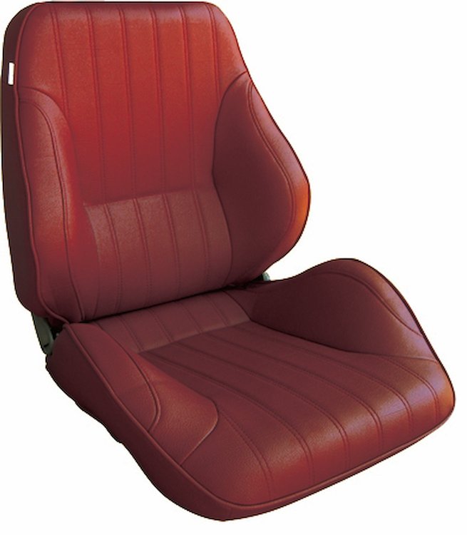80-1050-58R Rally Lowback Recliner Seat, Right/Passenger Side, Red Vinyl
