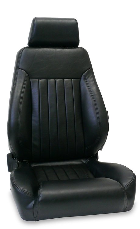 80-1250-51L-LEATHER Elite Lumbar DLX Recliner Seat, Left/Driver Side, Black Leather