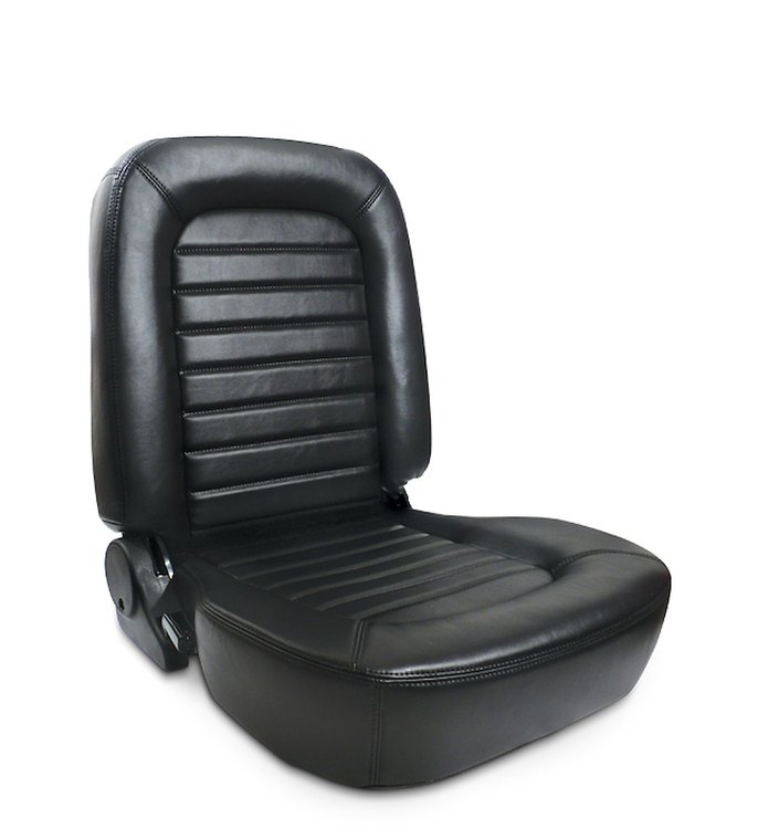 80-1550-51R Classic Lowback Recliner Seat, Right/Passenger Side, Black Vinyl