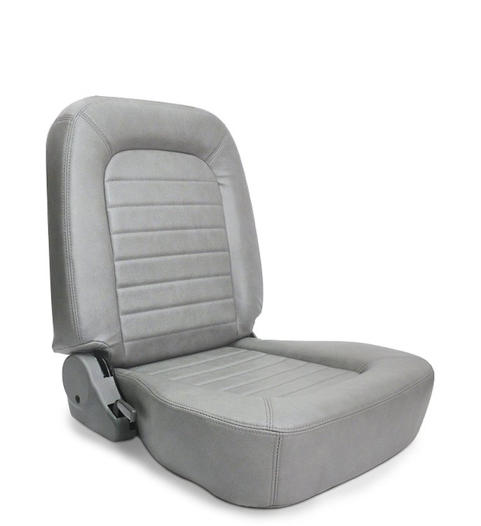 80-1550-52R Classic Lowback Recliner Seat, Right/Passenger Side, Grey Vinyl