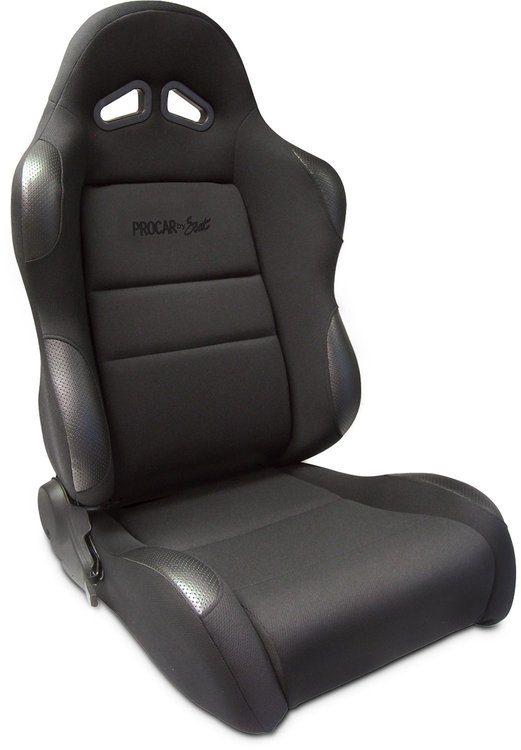 80-1606-61L Sportsman Recliner Seat, Left/Driver Side, Black Velour Inside, Black Velour Wings & Side Bolsters