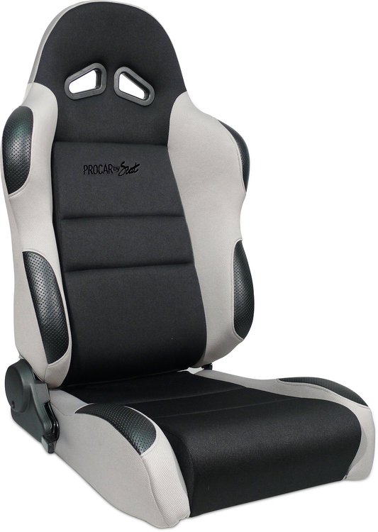 80-1606-62L Sportsman Recliner Seat, Left/Driver Side, Black Velour Inside, Grey Velour Wings & Side Bolsters