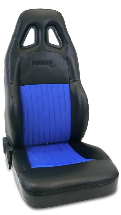 80-1614-65R Series 1614 Recliner Seat, Right/Passenger Side, Black Velour Inside, Blue Velour Insert