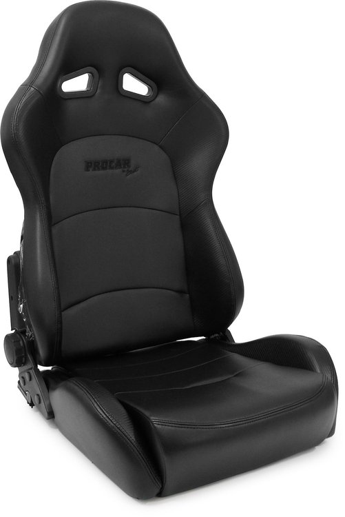 80-1615-71-XL Sportsman Pro XL Recliner Seat, Black Vinyl Trim, Black Velour Insert
