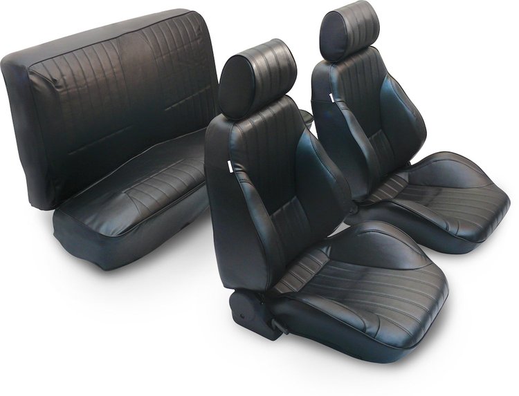 80-6515-51 Elite Rear Seat Cover, Black Vinyl, Mustang 65-67 Coupe