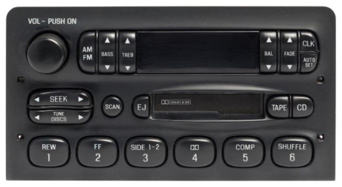 AM/FM Cassette Radio with CD Controls for 1997-1998 Ford Expedition