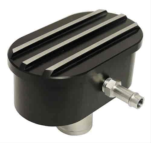 Valve Cover Breather with PCV Valve Anodized Black/Ribbed