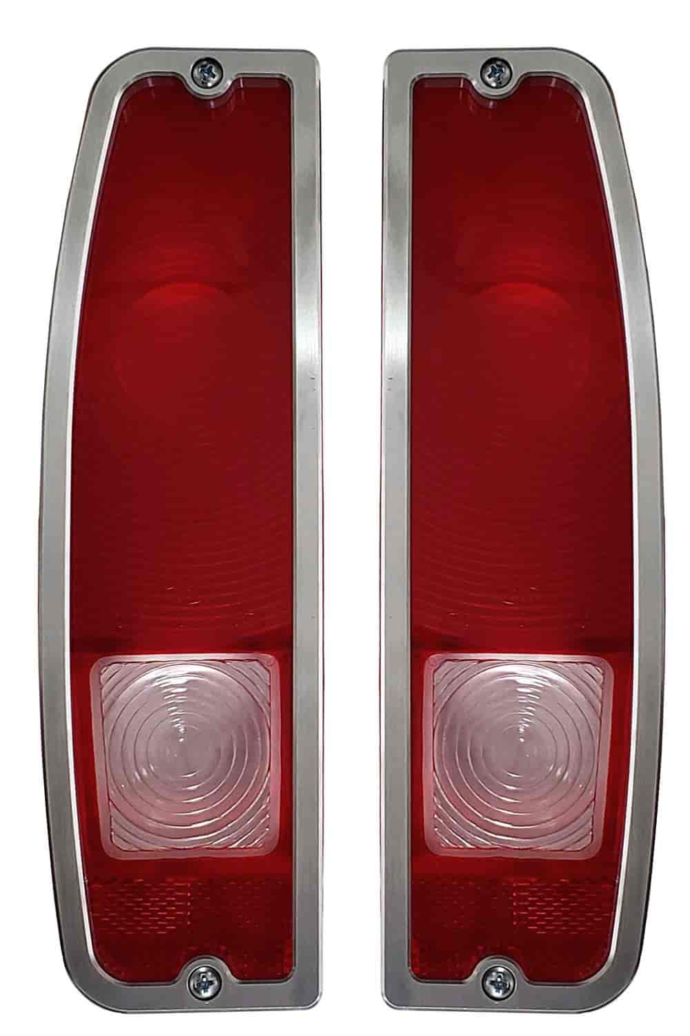 Tail Light Bezels for 1964-1972 Ford F-100, 1966-1977 Ford Bronco [Aluminum | Machined Finish]