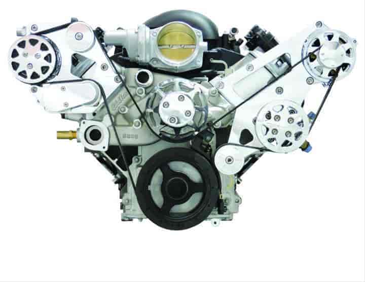 Front Drive System LSX w/ Tuff Stuff Water Pump Polished w/ AC and Power Steering