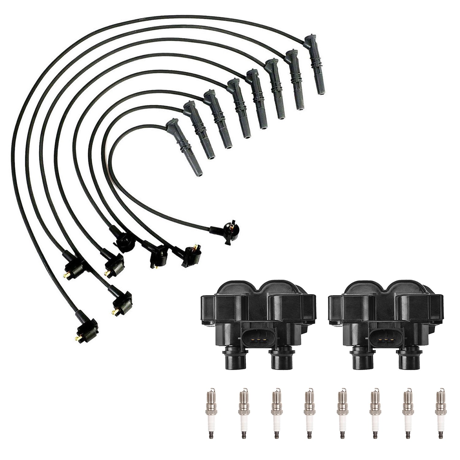OE Replacement Ignition Coil, Spark Plug, and Spark Plug Wire Kit, Ford F-150/F-250, Lincoln Mercury