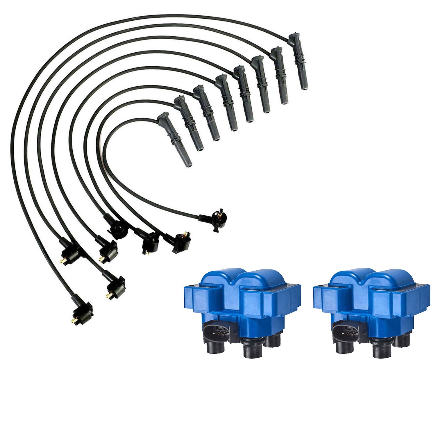 High-Performance Ignition Coil and Spark Plug Wire Kit for Ford F-150/F-250 Lincoln Mercury