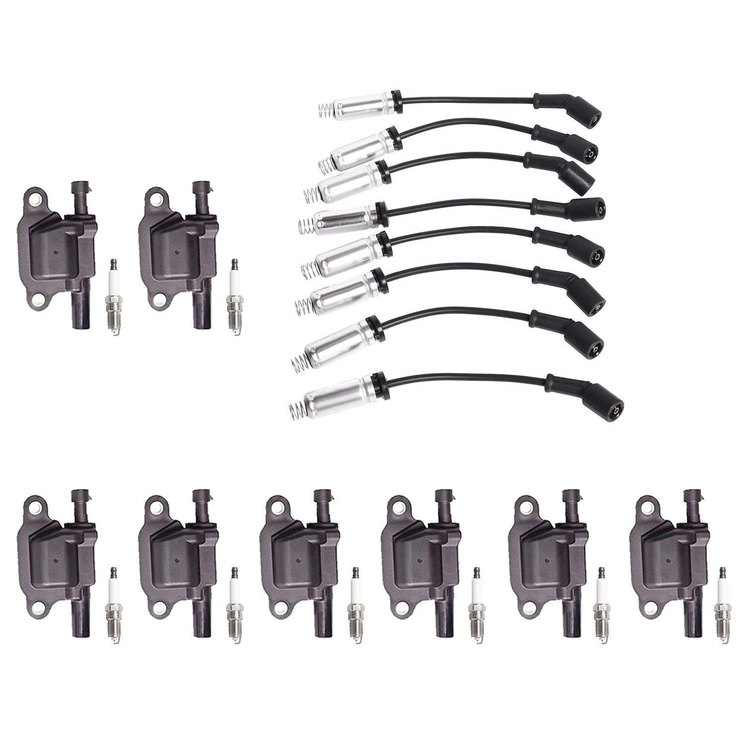 OE Replacement Ignition Coil, Spark Plug, and Spark Plug Wire Kit, GM 5.3/6.0/6.2L V8